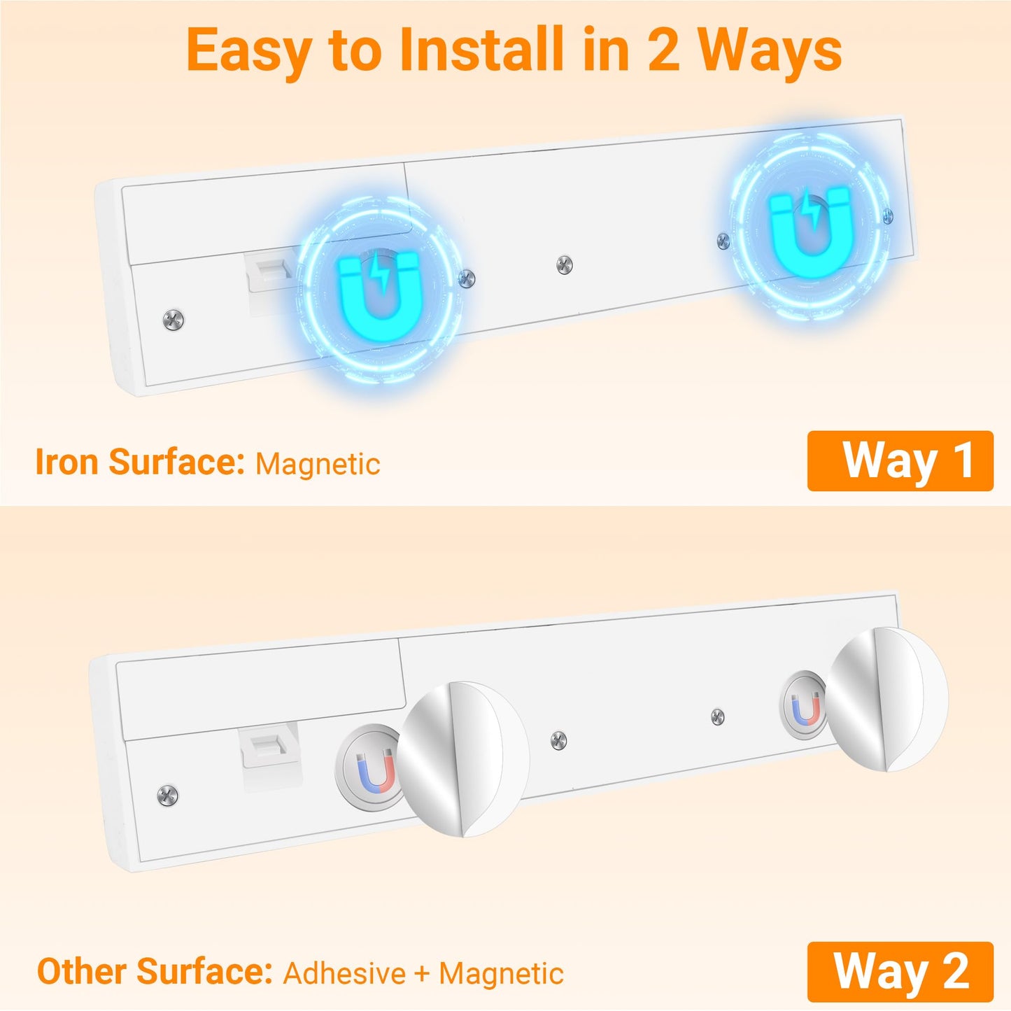 Maylit 4 Pack Closet Lights Motion Sensored  Battery Operated Light Indoor  Wireless Magnetic Night Led Bar  Stick On Lighting For Stair  Shelf  Hallway  Bed  Pantry  Under Cabinet  3000K Warm White