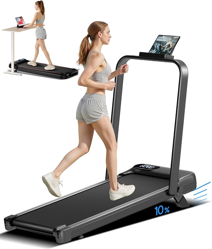 10% Walking Pad Treadmill Folding Treadmill for Home Office 300LBS with Remote Control