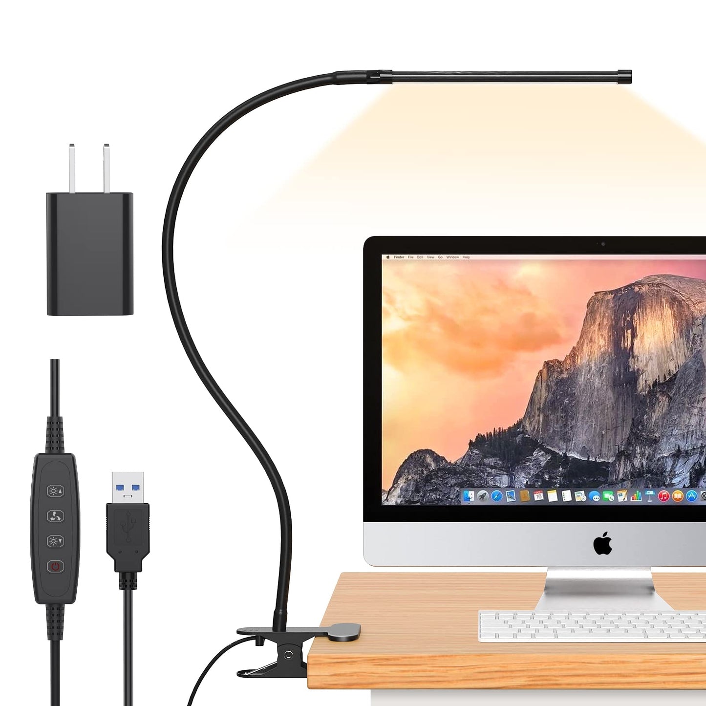 Izell Led Desk Lamp [2-Pack] - 77 Leds, 3 Color Modes, 10 Brightness Levels, Flexible Gooseneck, Black, Model Tbl725-Bk-Us