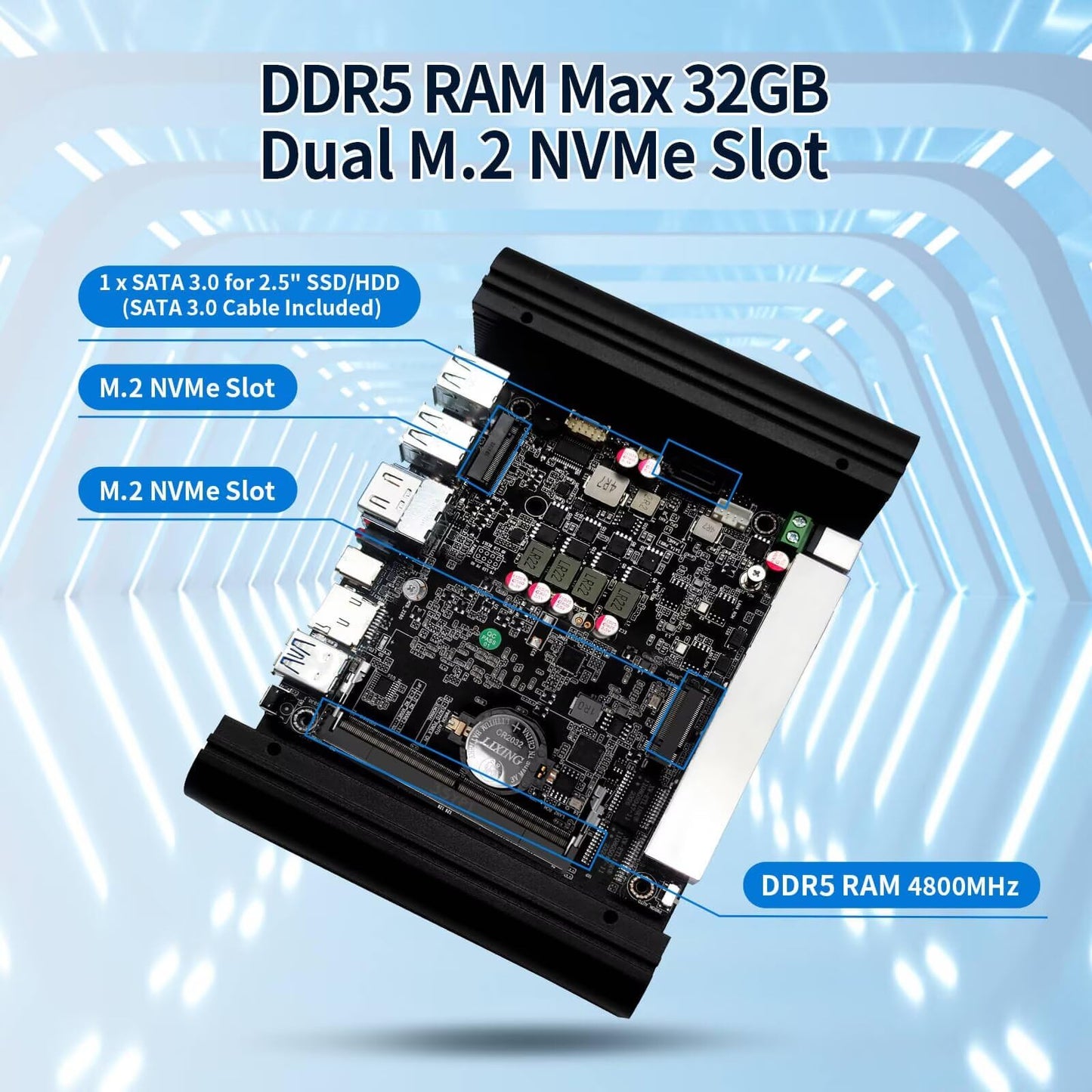Glovary Firewall Mini Pc Quad Core N150, Ddr5 8Gb Ram 128Gb Nvme Ssd, 6 X 2.5Gbe I226V Lan Fanless Computer Hardware, Micro Rout