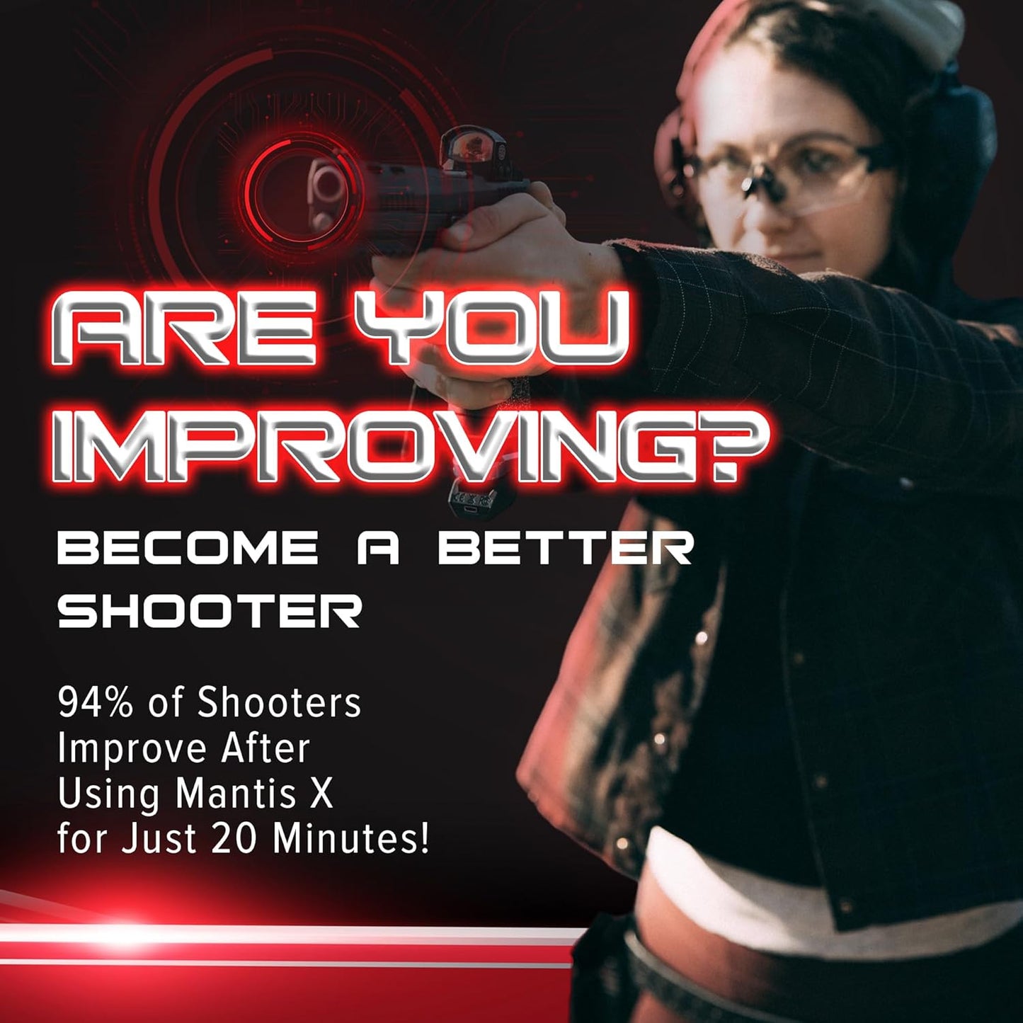 Mantis X10 Elite Shooting Performance System |Dry Fire Training System | Works with 9mm & Any Other Firearm | Score & Analyze Every Shot with Free App | Shooting Practice at Home