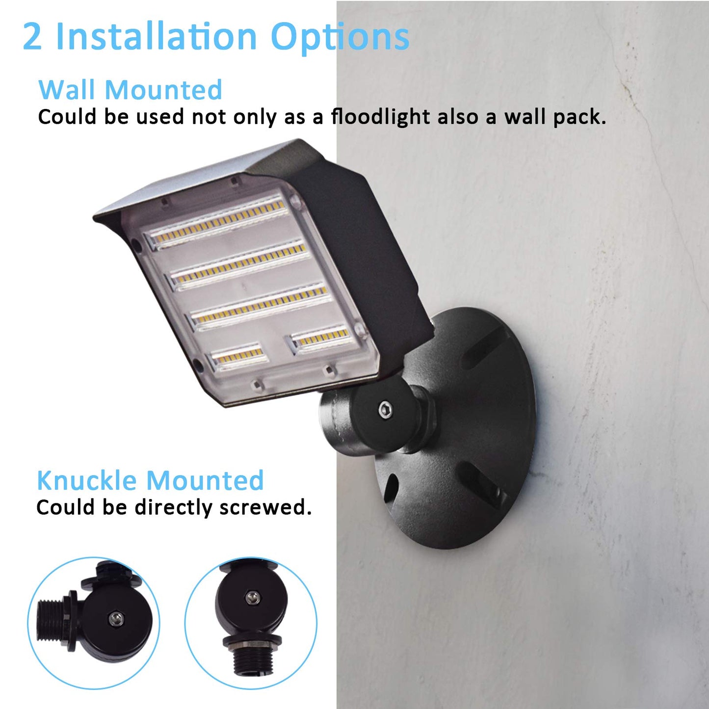 Szgmjia 40W Led Flood Light, Ip65 Waterproof, Dusk-To-Dawn, 5200Lm, Aluminum, 2-Pack