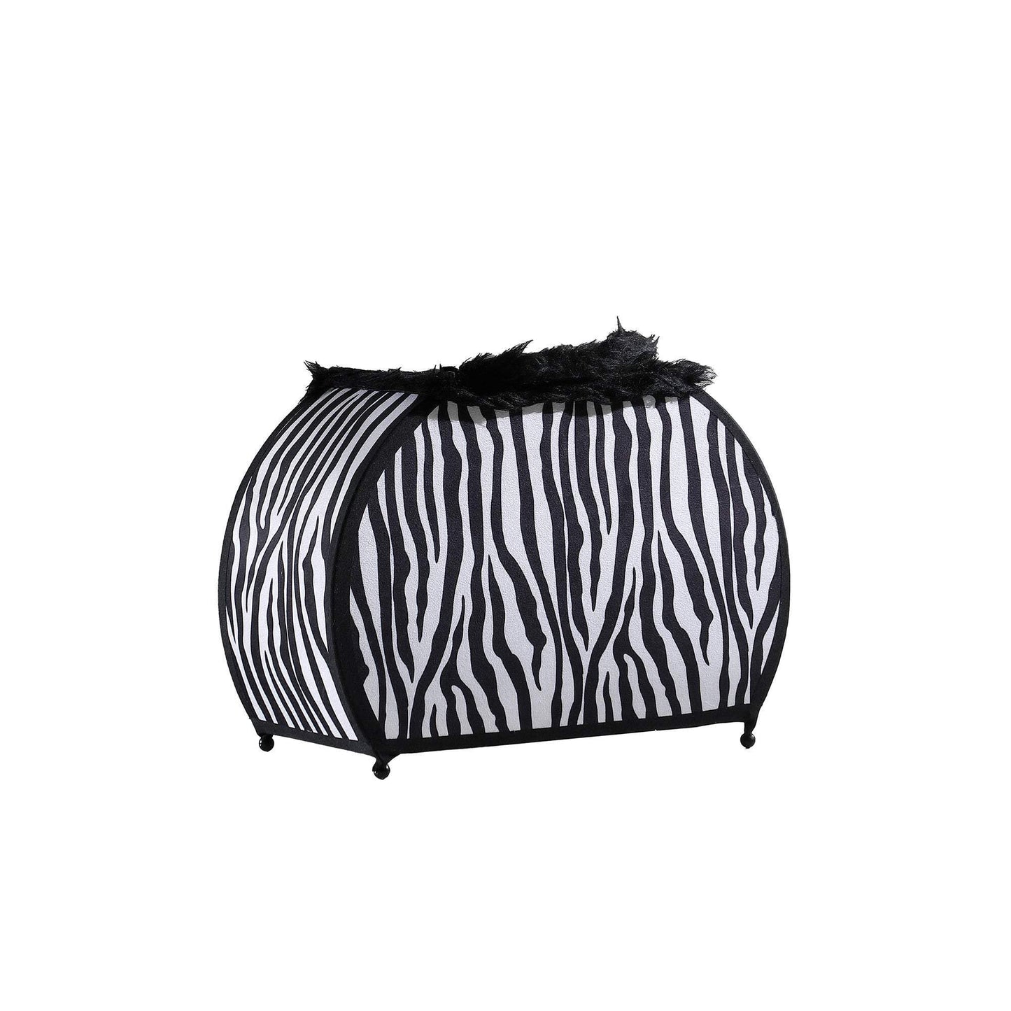 HomeRoots Table Lamp - Black & White Funky Zebra Pattern, Model 524254, 11.75 x 5 x 12 in.