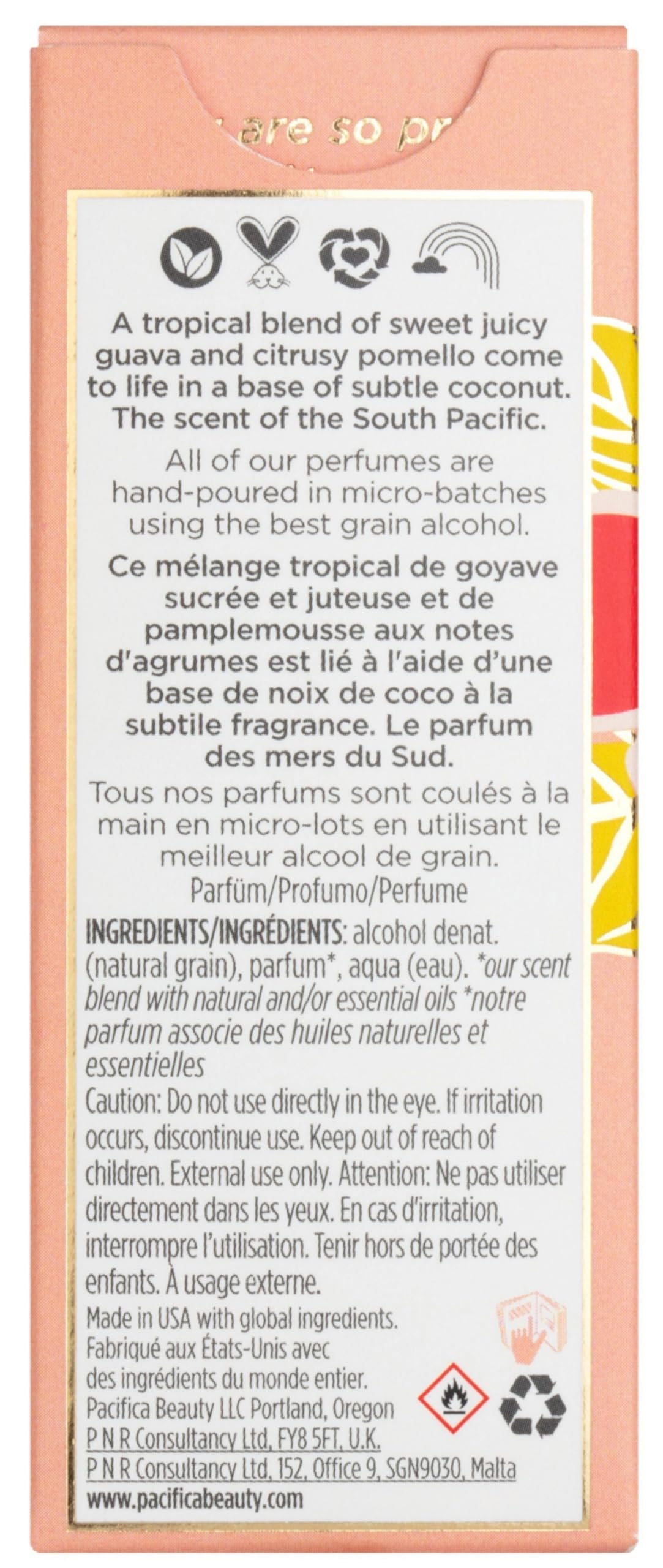 Pacifica Hawaiian Ruby Guava Spray Perfume - Vegan, Cruelty-Free Personal Fragrance with Essential Oils