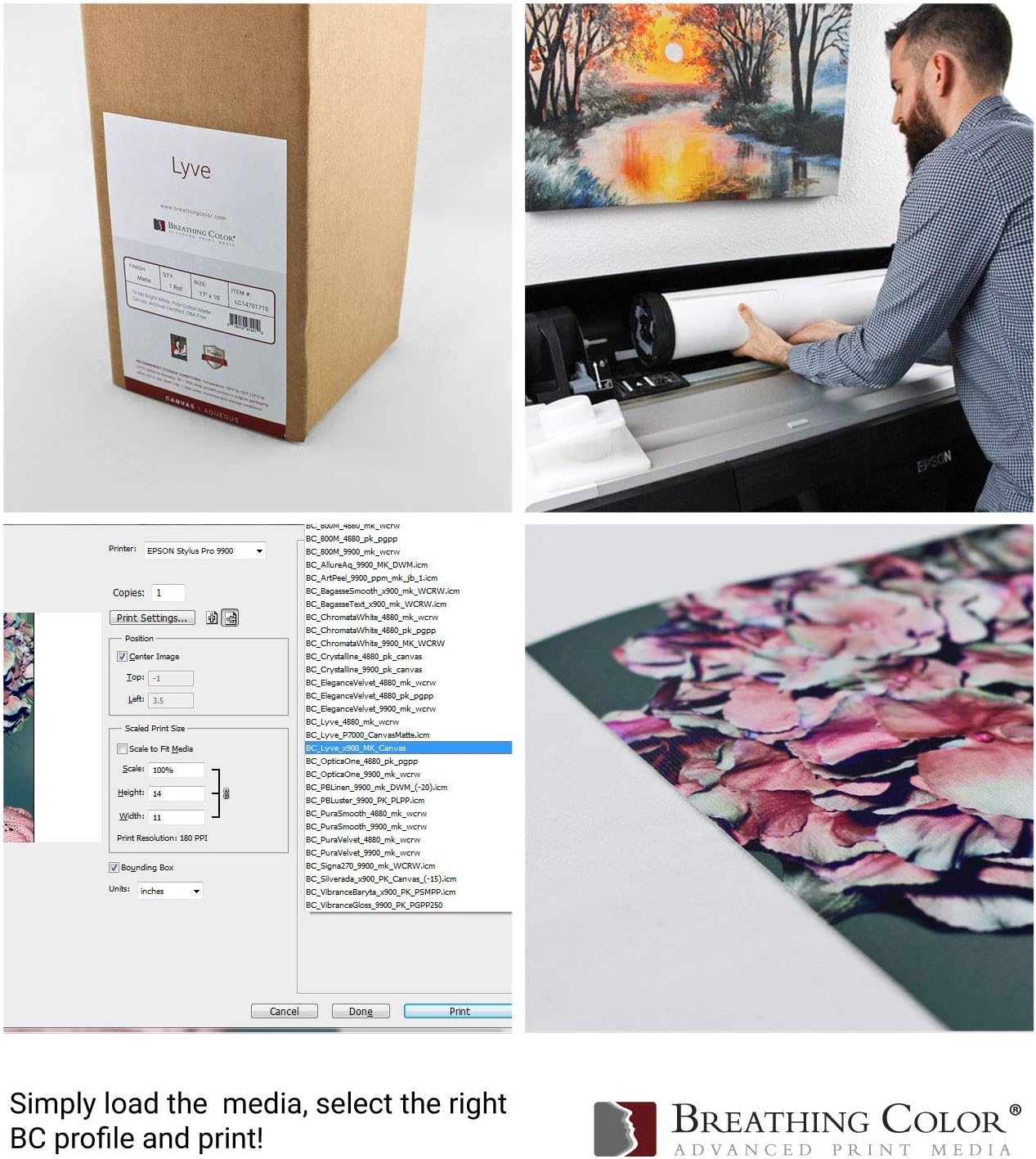 Premium Lyve Matte Canvas Sheets Professionals choice for Archival Inkjet for Use on Epson, Canon and HP printers. 13 inch x 19 inch 25 sheets