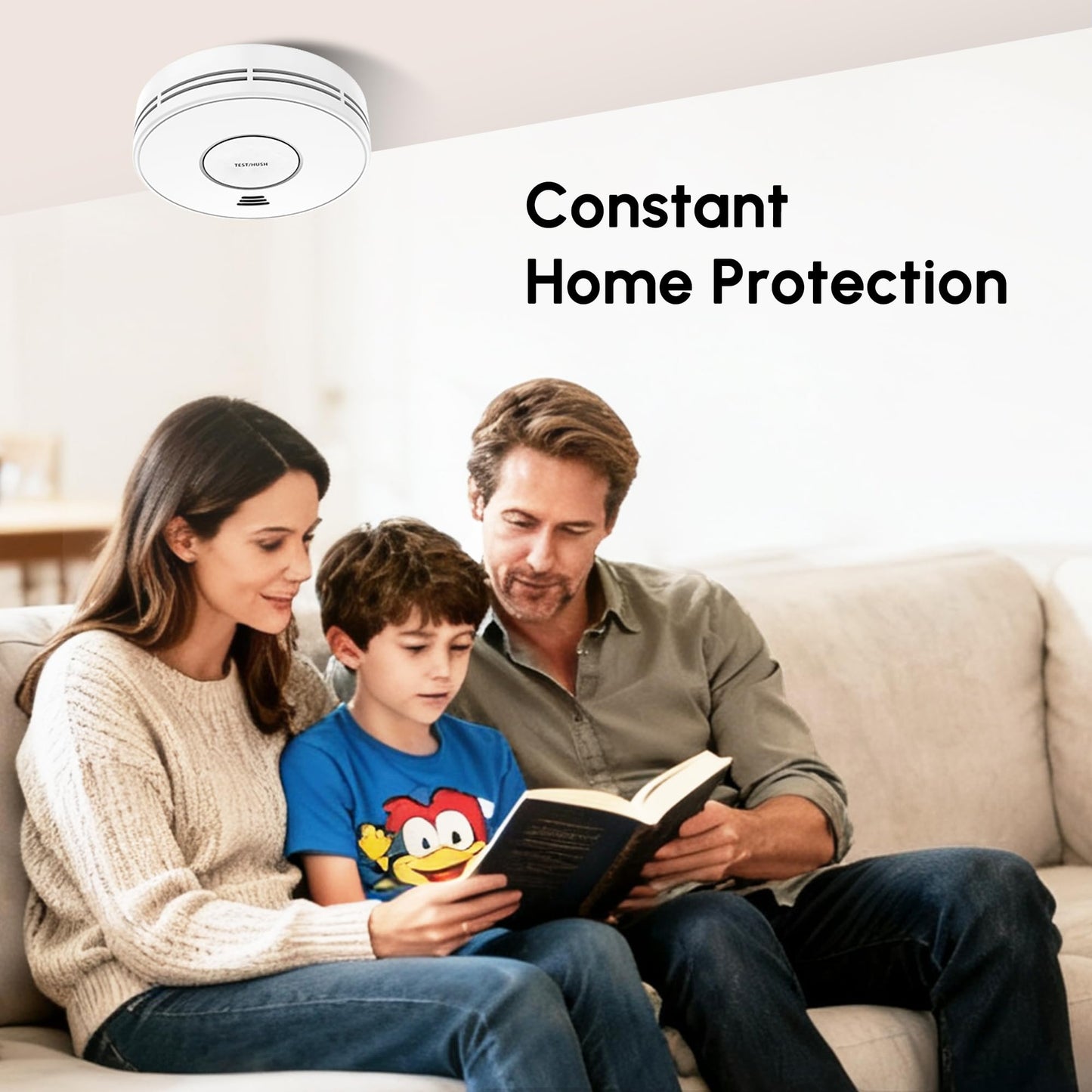 KARUOTOP Smoke and Carbon Monoxide Detector Alarm 2 Pack, 10-Year Battery Fire Alarm CO Detector with Large Test/Silence Button, Easy Adhesive or Screw Mount
