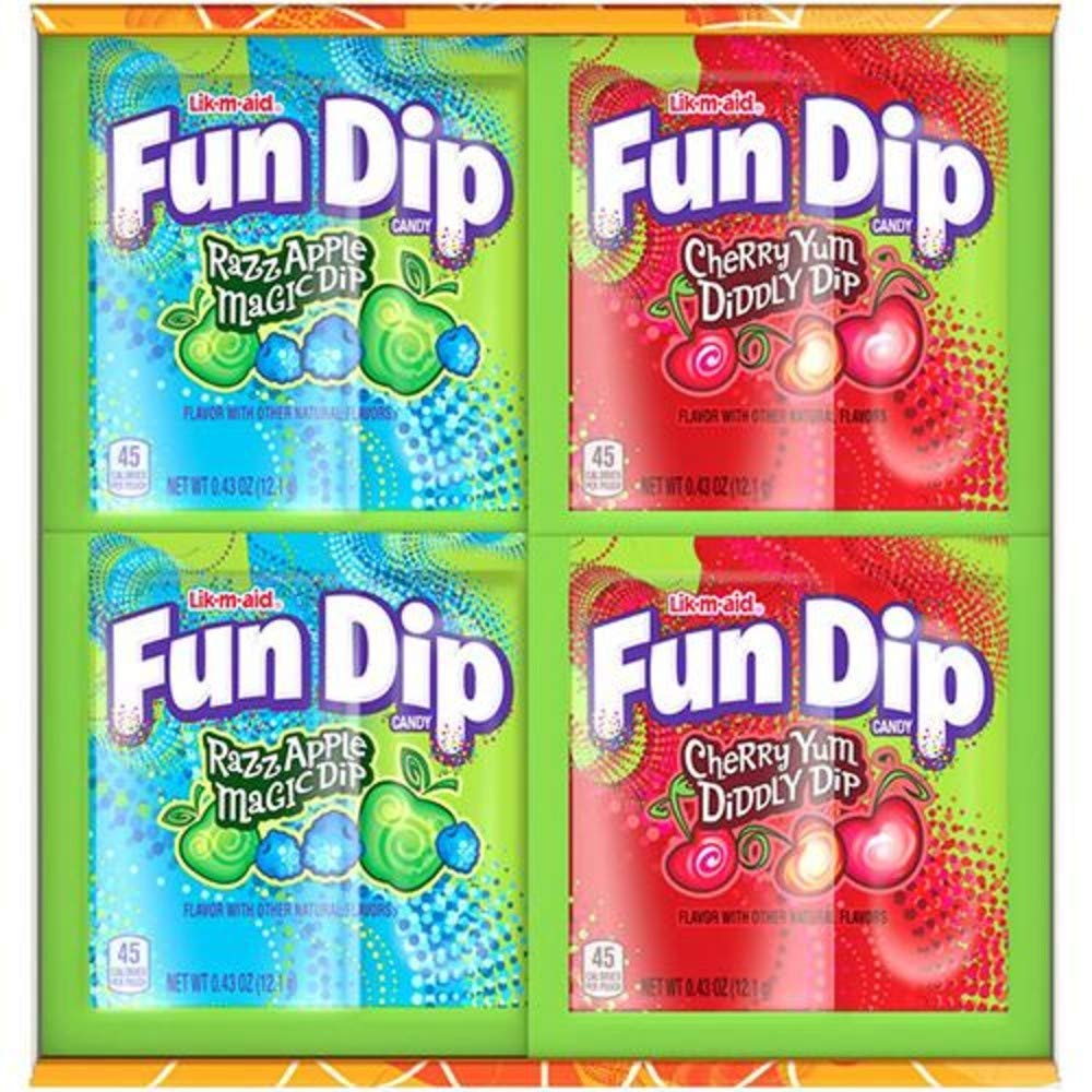 Fun Dip Candy  Halloween Trick or Treat Razz Apple Magic Dip & Cherry Yum Diddly Dip Candy Pouches  44 ct