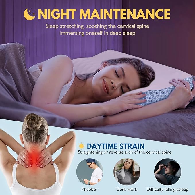 Neck Pillow Memory Foam Pillows for Sleeping Ergonomic Cervical Pillow for Neck and Shoulder Pain Relief Orthopedic Contour Bed Pillow for Side Back Stomach Sleeper