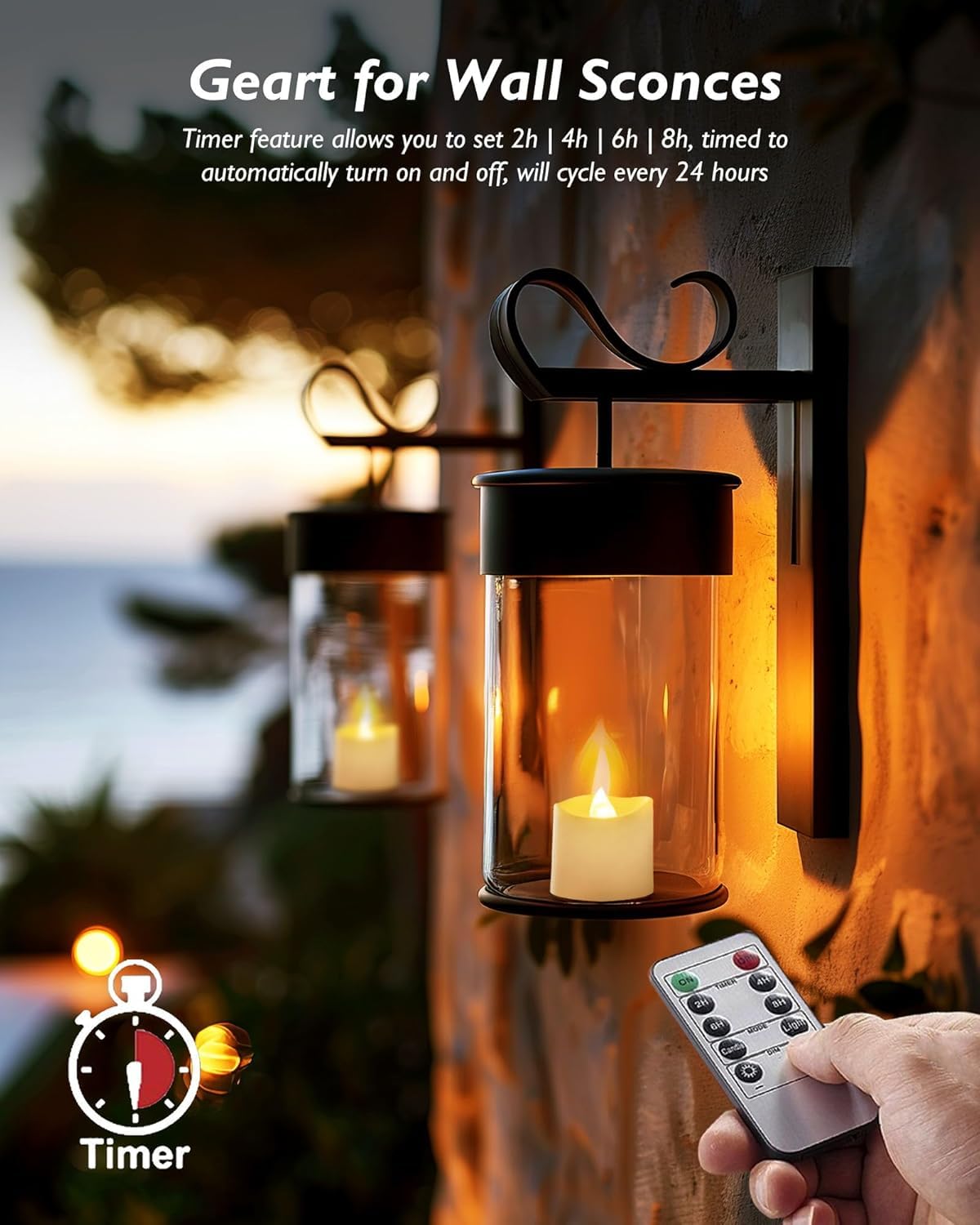 Homemory 24Pack 400+Hour Remote Control Flameless Candles, 2/4/6/8H Timer Led Votive Candles, Battery Operated Tea Lights for Wedding Table Centerpiece, Holidays, Halloween Pumpkins, Christmas Decor