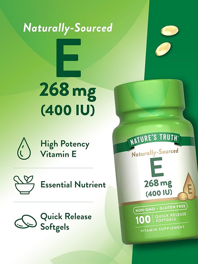 Nature's Truth Vitamin E 400 IU Softgels | 100 Count | Non-GMO & Gluten Free Supplement