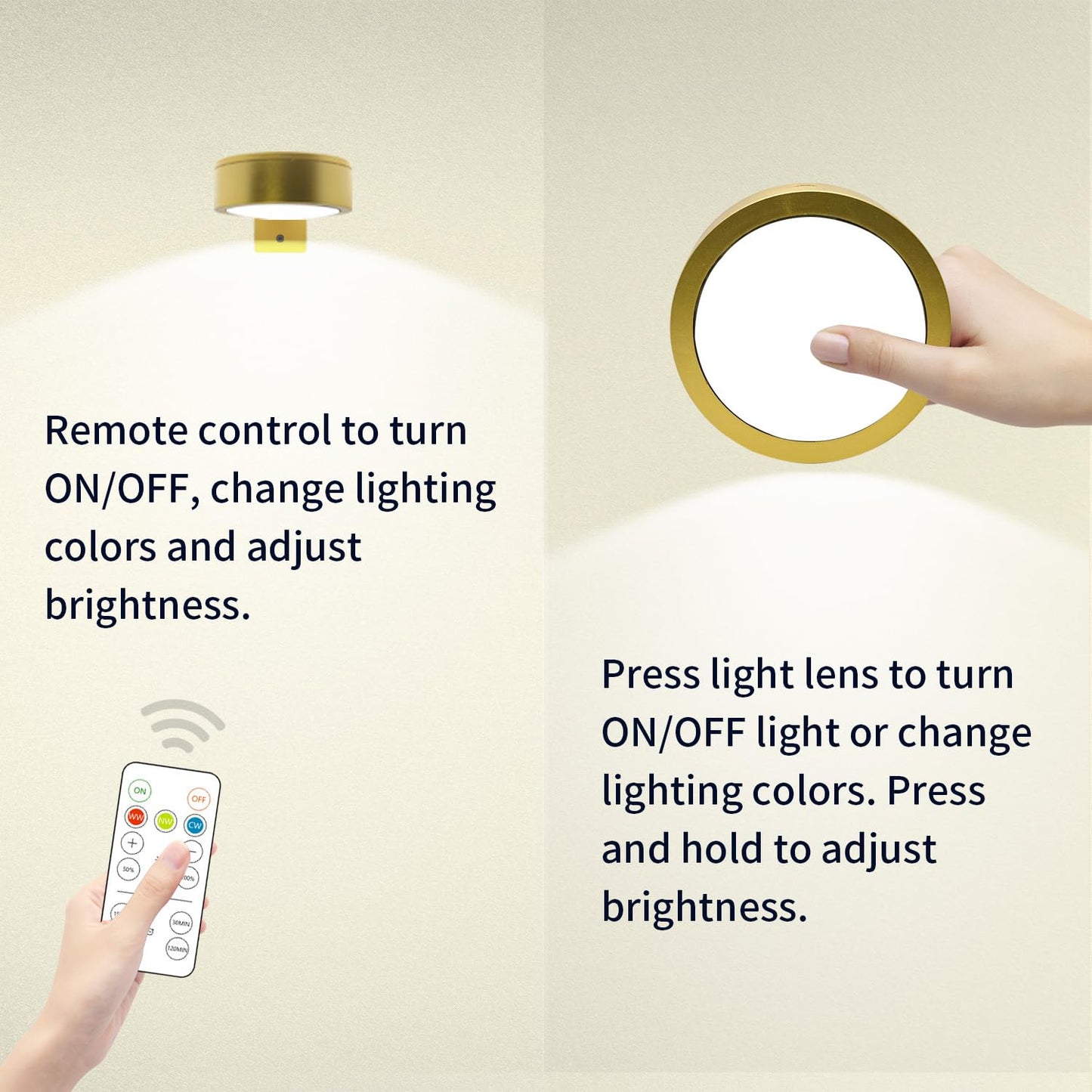 6pcs Wall Picture Light Battery Operated, Painting Light with Remote, Wall Picture Lighting Wireless Indoor with 3 Lighting, Art Display Led Lighting Brightness Dimmable for Frame Gallery Portrait