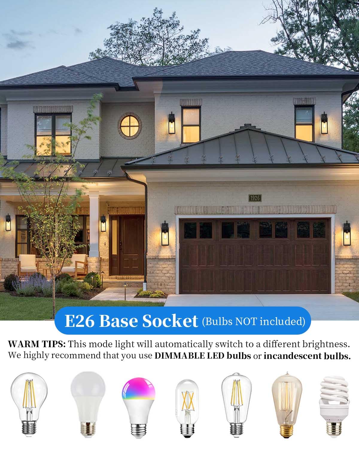 18 Large Motion Sensor Outdoor Lights 2 Packs  Dusk To Dawn Exterior Lighting Fixtures  Modern Black Outdoor Sconces Porch Light For House  Outside Farmhouse Wall Lanterns For Front Door  Garage