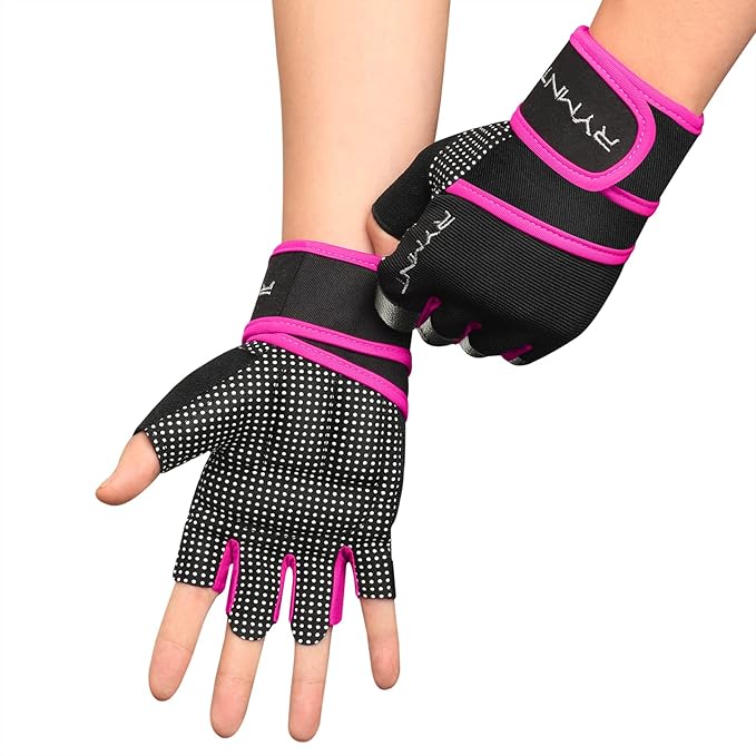 RYMNT Workout Gloves with Wrist Wrap Support, Weight Lifting Gloves with Full Palm Protection & Extra Grip for Men Women G...
