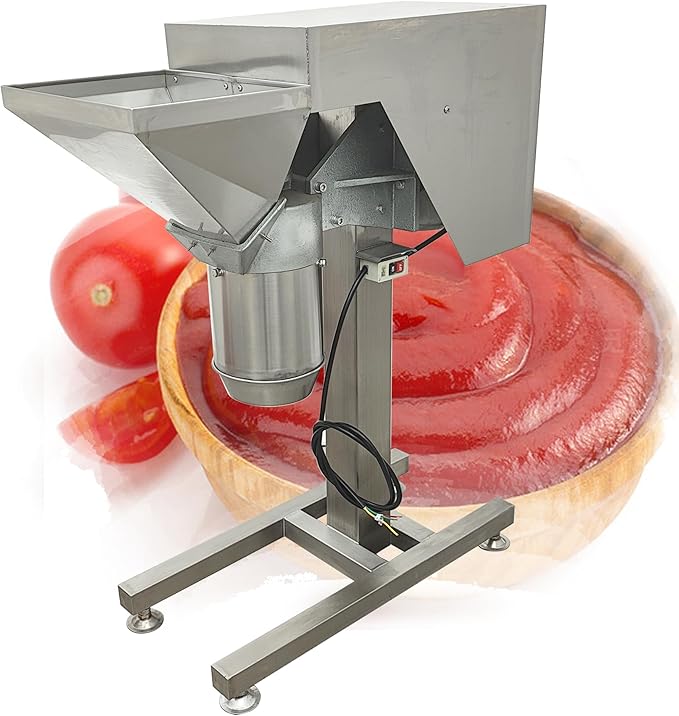Fruit and Vegetable Crushing Machine Vertical Stainless Steel Food Processor Chopper Fruit Crusher Shredder Electric Garlic Potato Mashing Equipment for Purees Dips and Sauces 220V No Plug