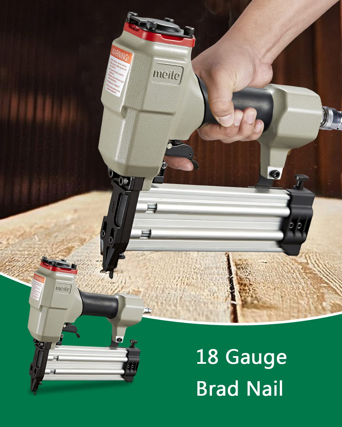 meite 18 Gauge Brad Nails, 1-1/4-Inch 18GA Brad Nails, Galvanized Nail Gun Nails for Pneumatic, Electric Brad Nailer Gun (5,000 Counts)