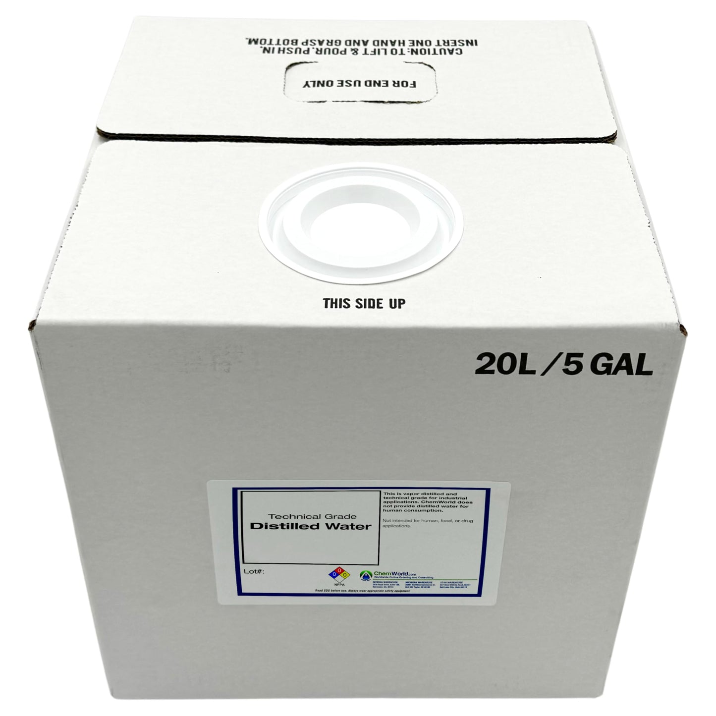 ChemWorld Technical Grade Distilled Water - 20 liters
