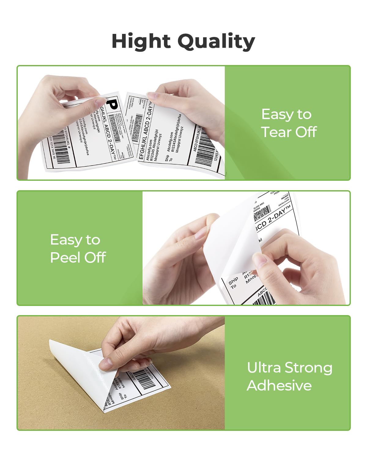 Nelko Genuine 4x6 Direct Thermal Shipping Label 500 Labels/1 Stacks, 4x6 Thermal Labels for Nelko PL70E Shipping Label Printer, Perforated and Strong Adhesive, Commercial Grade