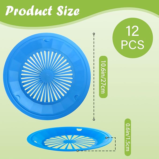 12 Pcs Plastic Paper Plate Holders,10.5 Inch Reusable Paper Plate Holders for 9 Inch Round Plates,Papers Plates Dispenser with Snap in Grooves for Picnic,Party,Dinner,BBQ(Assorted Colors)