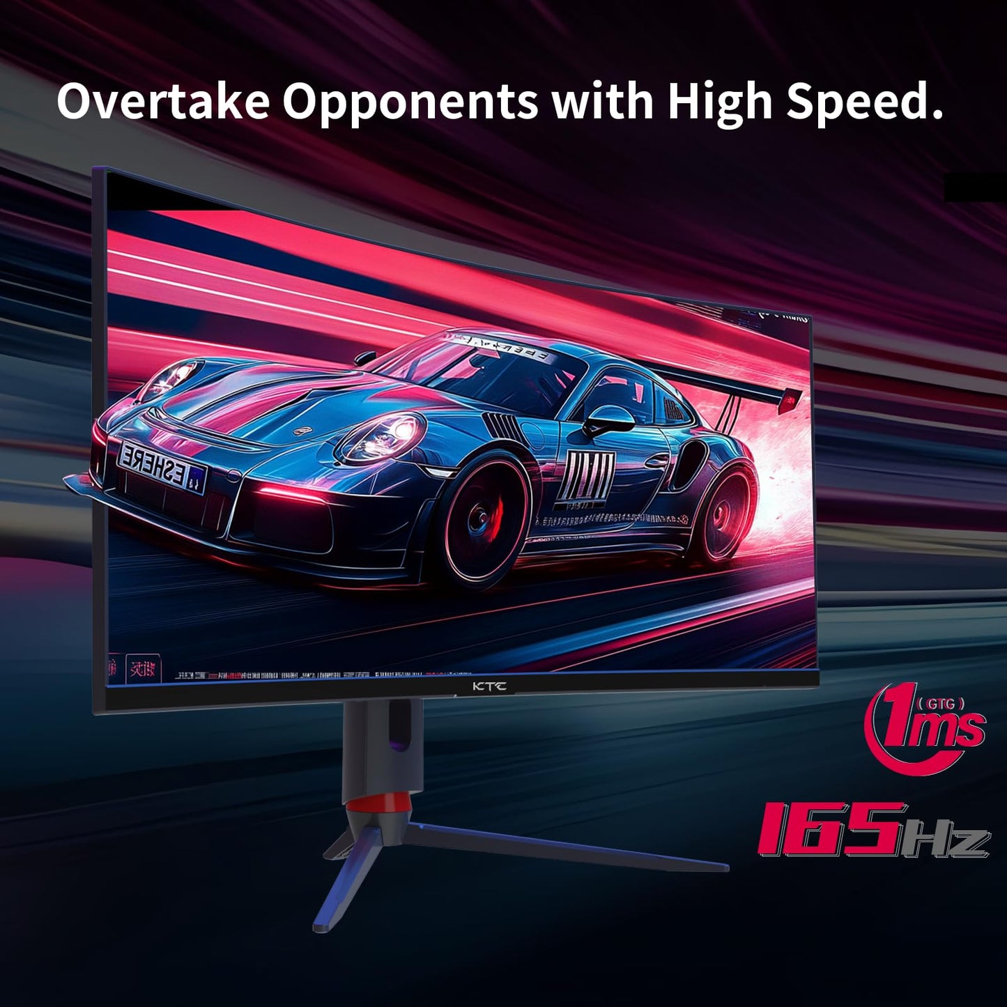 KTC 34 Inch Curved Ultrawide Gaming Monitor, 21:9, 3440x1440p 165Hz 1ms, 1500R Curved Monitor, Freesync G-sync Compatible, HDMI 2.0 x2 & DP1.4 x 2, Height/Tilt/Swivel/Pivot, H34S18S