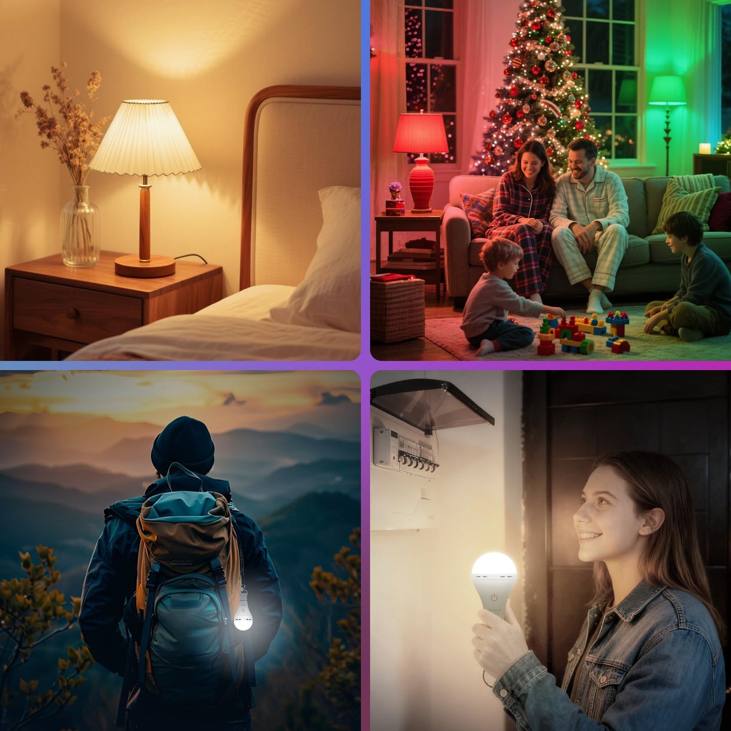 Neporal Magixpro Rgb Remote Rechargeable Light Bulbs  Dual Recharge (Usb & Socket Charging)  Color Changing Dimmable Led Bulb  No Outlet Needed  Touch + Remote Control  Non Electric Lighting  2 Pack