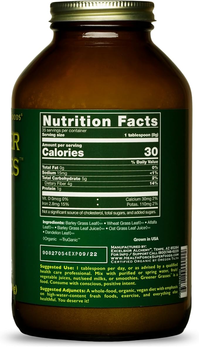 HealthForce SuperFoods Greener Grasses - 10 Oz Powder