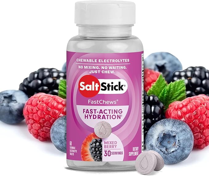 SaltStick Electrolyte FastChews - 60 Mixed Berry Chewable Tablets - Salt Tablets for Running and Hydration, Electrolyte Ch...