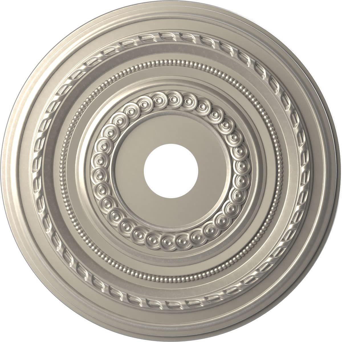 Ekena Millwork Cmp22Cobal Cole Thermoformed Pvc Ceiling Medallion (Fits Canopies Up To 6), 22Od X 3 1/2Id X 1P, Bright Coat Alum
