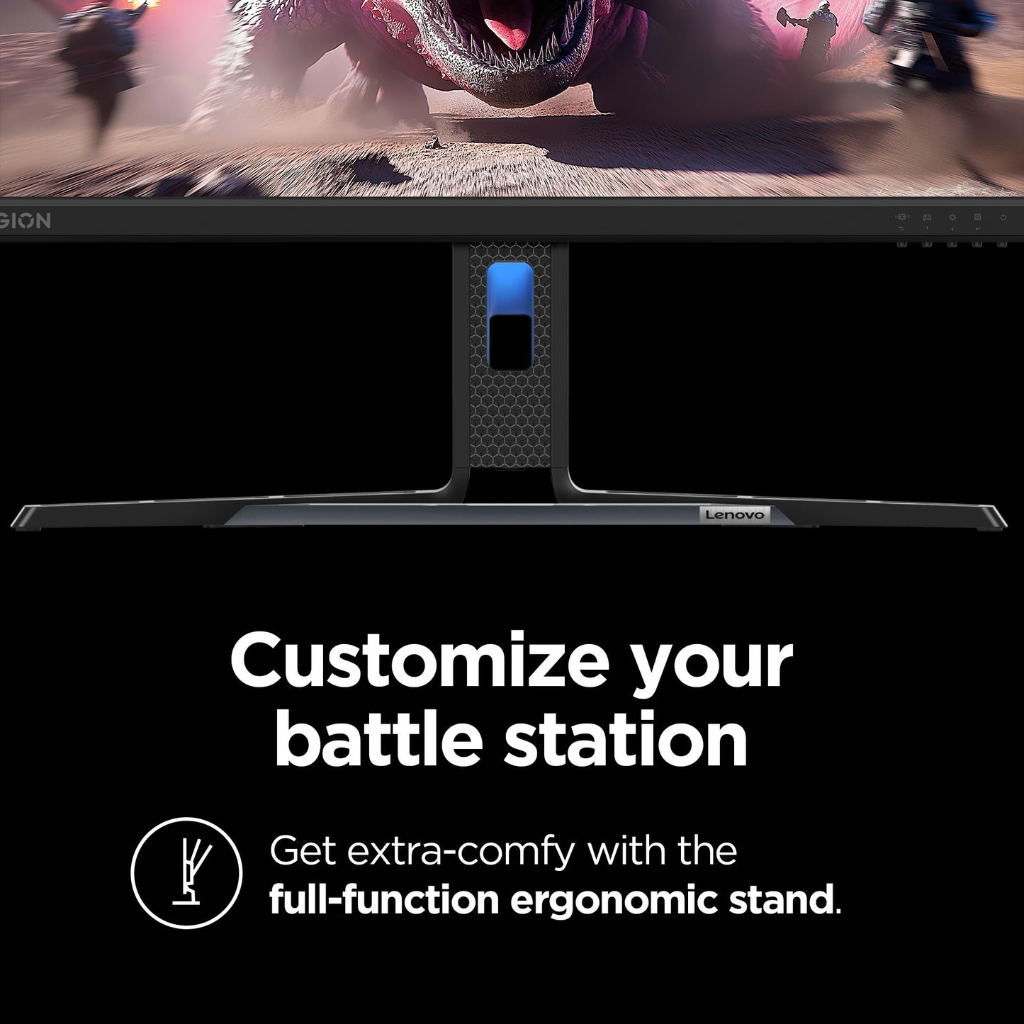 Lenovo Legion R24e - Gaming Monitor - 23.8" Flat FHD - 180 Hz - 1ms Response - AMD FreeSync - HDRDecode, HDMI 2.1, DP 1.4, Audio - Lift/Tilt/Pivot/Swivel Stand - Raven Black