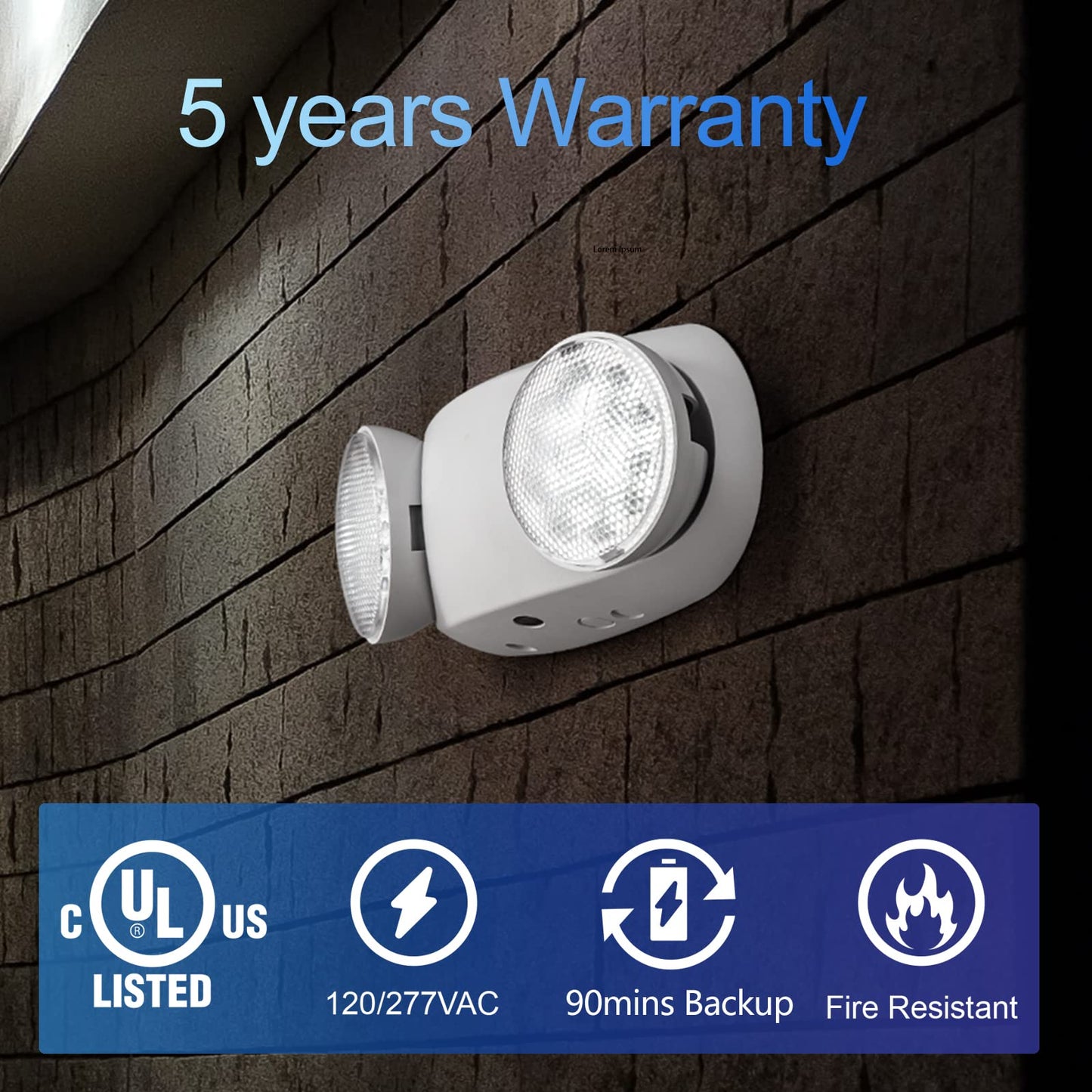 Tanlux Led Emergency Lights With Battery Backup  Commercial Emergency Light Fixtures For Business Home Power Failure Emergency Exit Sign Lighting With 1.0 Meter Plug In Cord Ac120V Input
