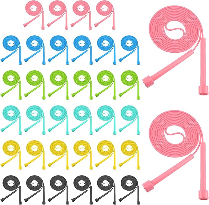 36 Pcs Jump Ropes for Kids, 110 in Colorful Jump Ropes for Kids Bulk, Adjustable Skipping Rope for Boys Girls, Tangle-Free...