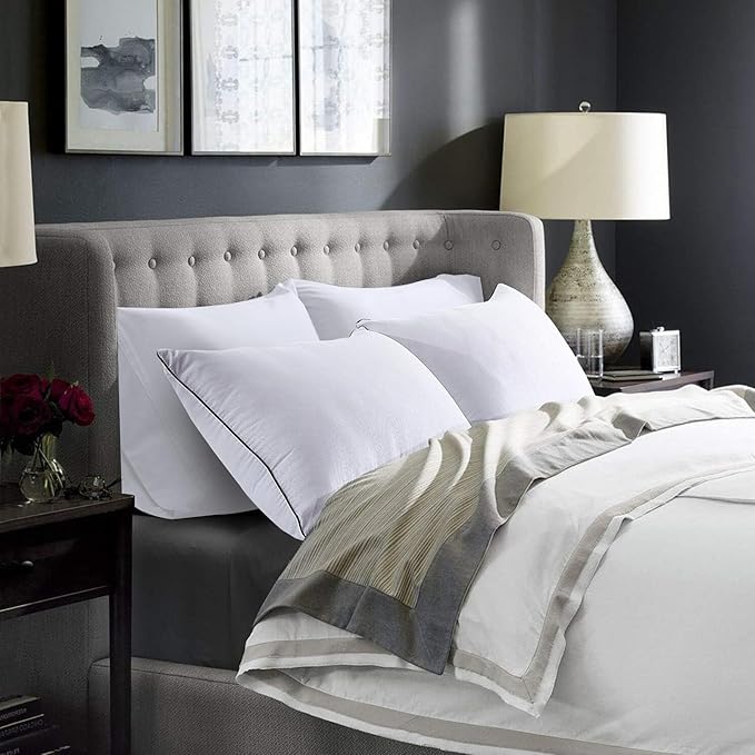 HUXMEYSON Pillows Standard Size Set of 4, Bed Pillows Set of 4, Down Alternative Luxury Hotel Pillows for Sleeping，Standard Pillows Set of 4 for Side and Back Sleepers