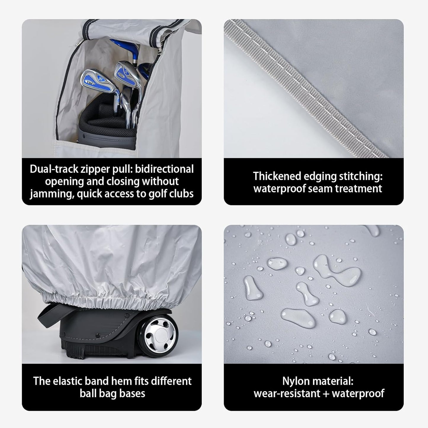 Golf Bag Rain Cover,Durable Dustproof, Travel Waterproof Gear,Golf Bag Rain Hood 50.4" (H) x 8.5" (W) x 23.2" (L)