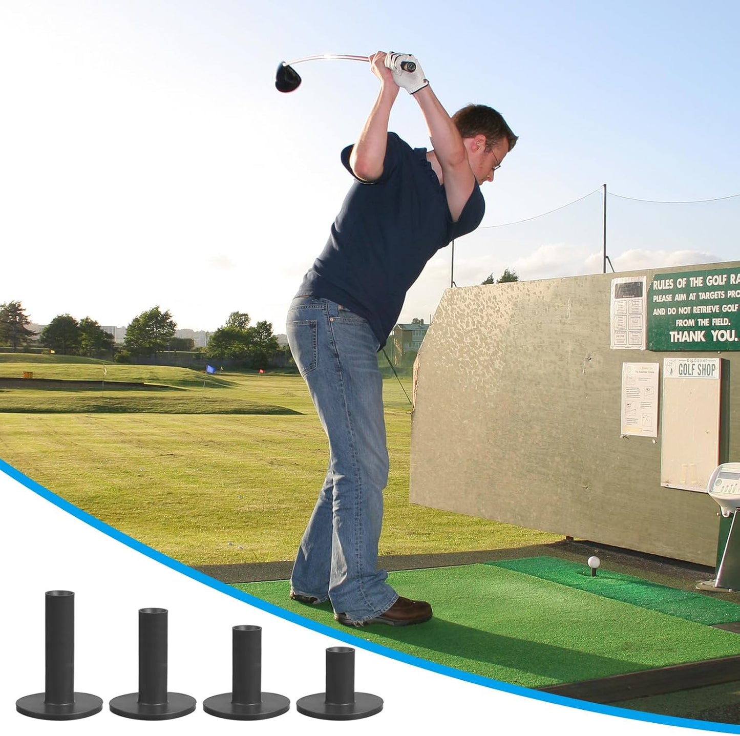 PATIKIL Rubber Golf Tees, Tall Practice Training Driving Range Tee Stable Ball Holder