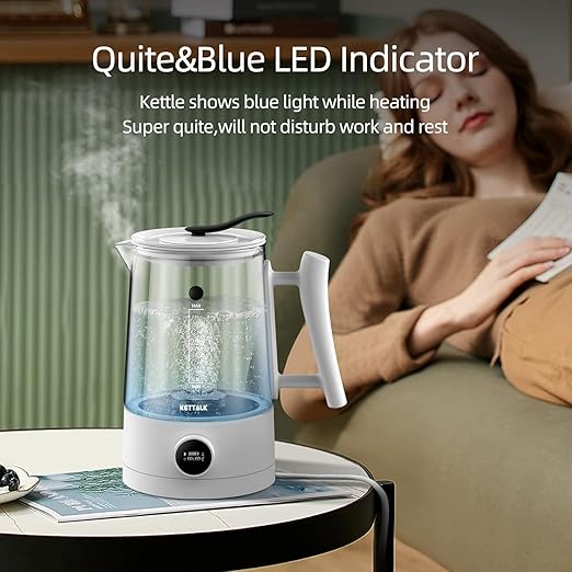 Hydrogen Water Generator with SPE and PEM Technology, 1.5L Large Capacity Hydrogen Water Pitcher, Balanced Purified Water PH Levels, 7 Preset Temps, 12 Hour Constant Temperature, Gift for Love