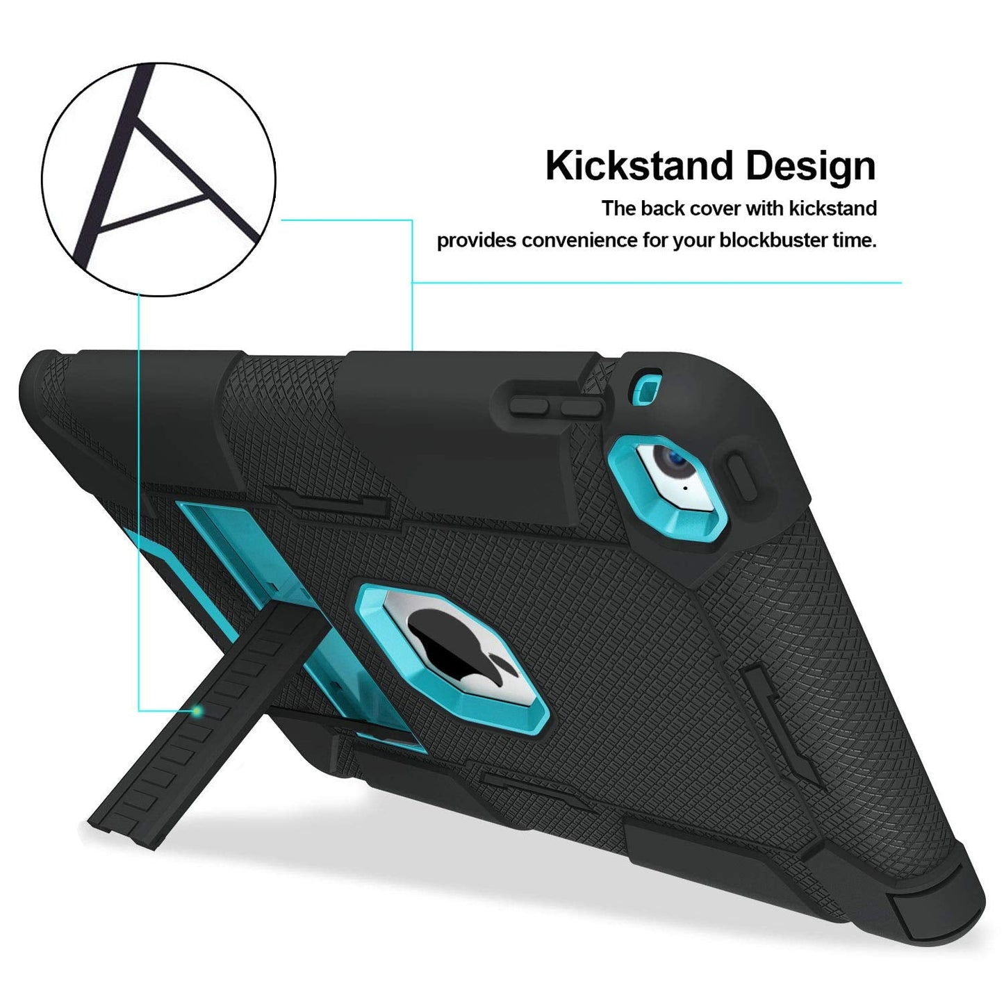 Bentoben Ipad Air 2 Case, Hybrid Shockproof Protective Case With Kickstand Rugged Triple-Layer Shock Resistant Drop Proof Case C