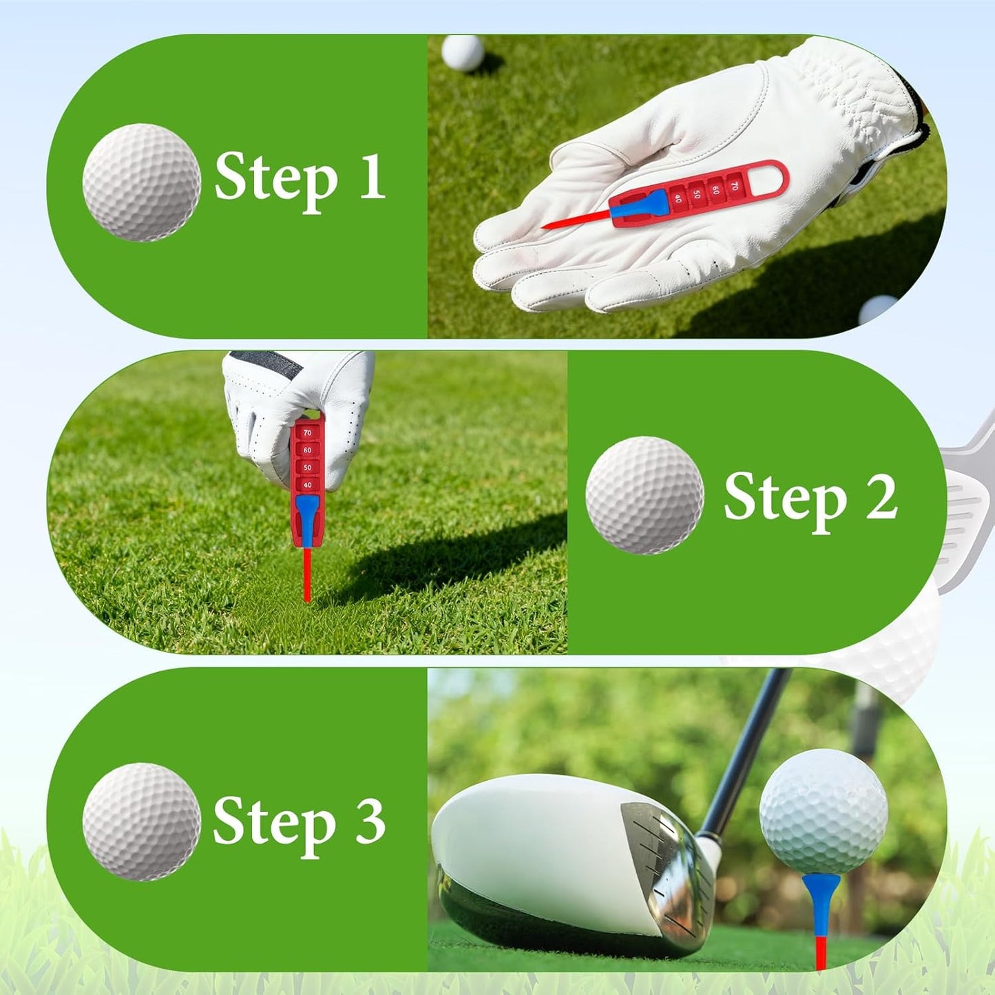 2pcs Golf Tee Elevator Golf Tee Height Adjuster Outdoor Golfs Training Aid Precision Tees Height Setter for Accurate Placement and Game Performance