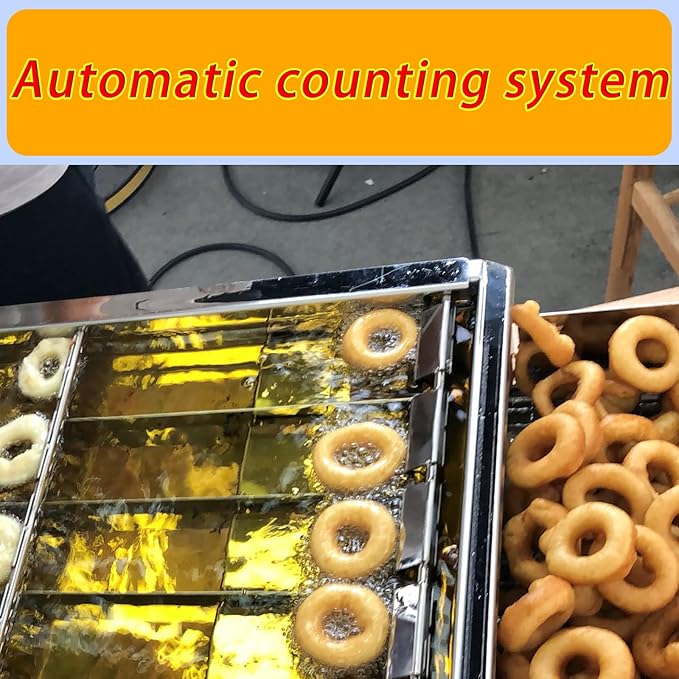 4 Rows Donuts Commercial Frying Donuts Maker, Automatic Mini Donut Maker Machine, Doughnut Maker, For Restaurant, Bakery, Party, Dessert Shop, 1750 Pcs/hour (4 Row)
