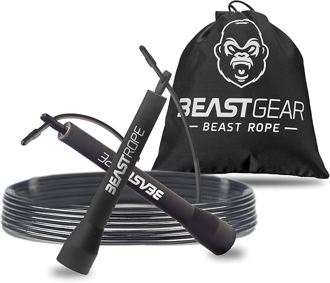Beast Gear Jump Rope, Jump Ropes for Fitness, Premium Aluminium Skipping Rope for Men Women - Boxing, MMA, HIIT, Strength ...