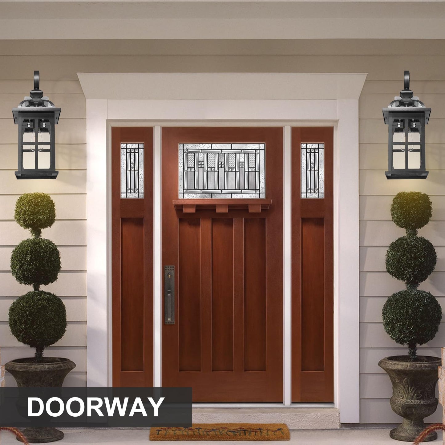Darkaway 2Pcs Large Outdoor Wall Light  22Inch Exterior Light Fixture With Seeded Glass  Aluminum Outside Lights Sconces Exterior Lighting For House Porch Patio Doorway