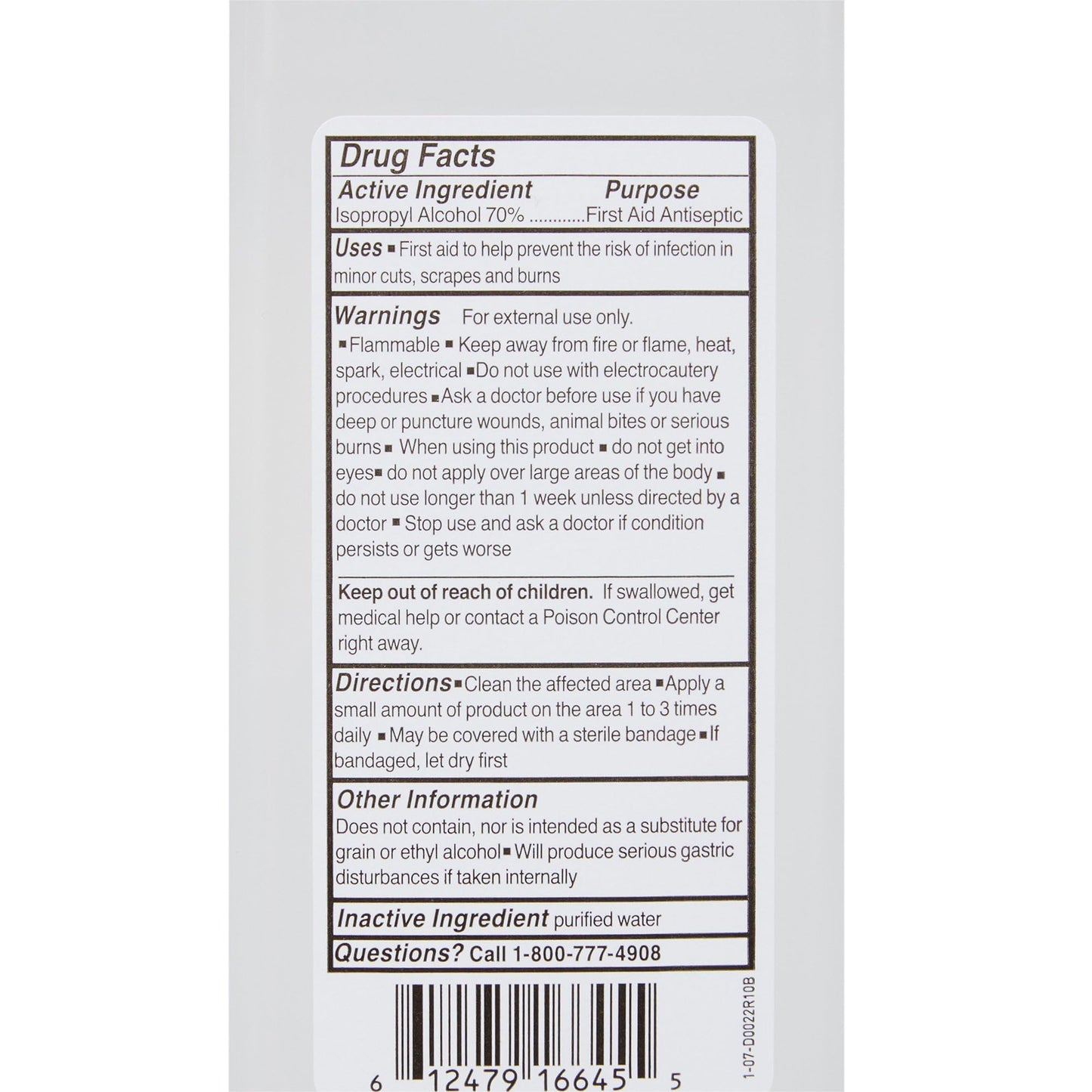 McKesson Isopropyl Rubbing Alcohol 70% [1 Count] USP First Aid Antiseptic, 16 oz