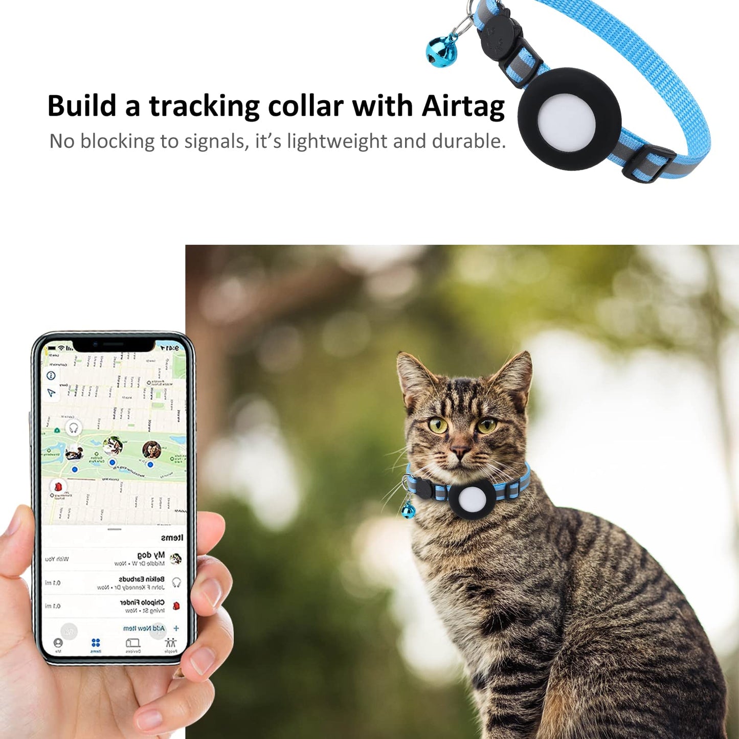 Simplethings Air-Tag Cat Collar Holder, Pet Silicone Protective Case For Air-Tag, 2Pack Waterproof Case Cover For Apple Air-Tag