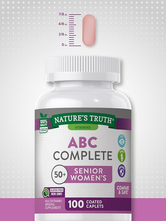 Nature's Truth Women's 50+ Multivitamin Caplets | 100 Count | with Vitamin A, C, D, E and Zinc | Non-GMO & Gluten Free Supplement