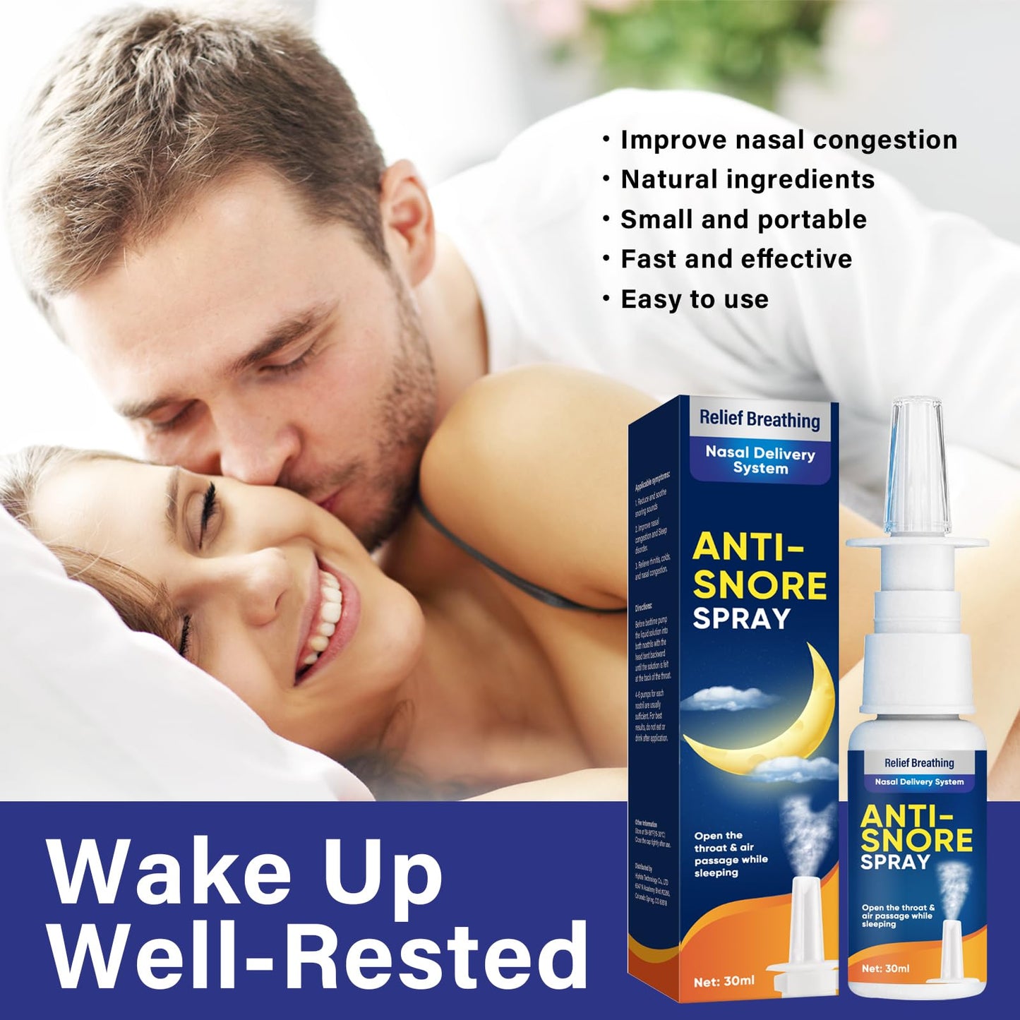 Anti Snoring Spray, Anti Snoring Devices, Fast SnoringStop Drops for Better Sleep Effective Snoring Solution, Helps Open The Throat & Air Passage While Sleeping