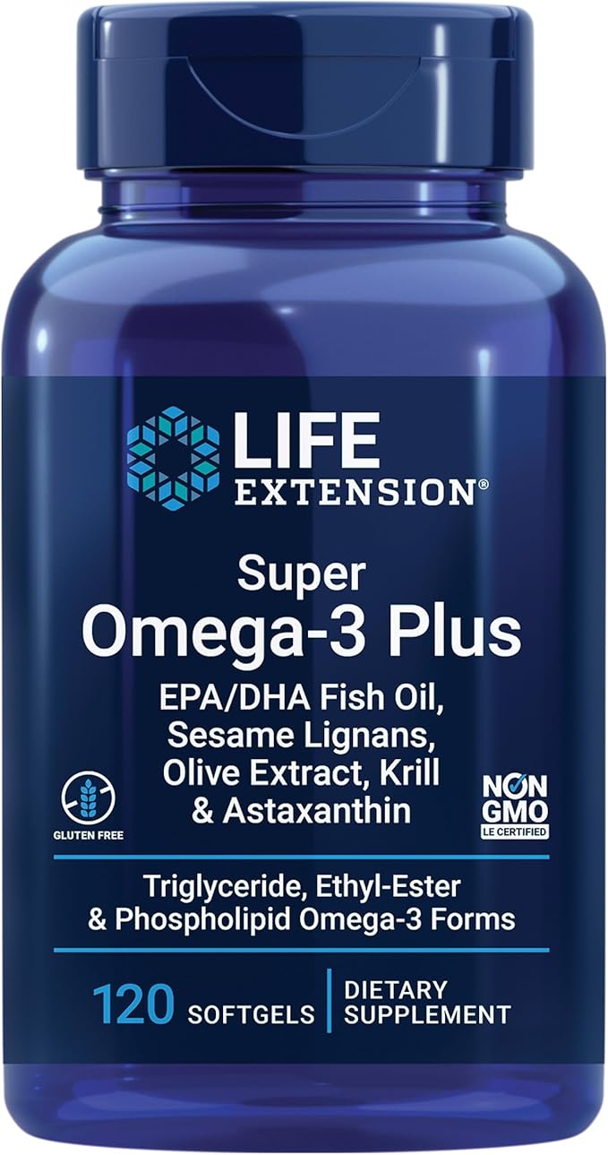 Life Extension Super Omega-3 Plus EPA/DHA Fish Oil, Sesame Lignans & Vitamins D and K with Sea-Iodine, Vitamin D3