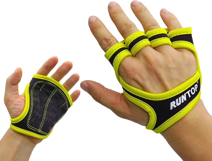 RUNTOP Workout Gloves Fitness Cross Training WODS Gym Yoga Exercise Grip Pads Weight Lifting Powerlifting Anti-Slip Bareha...