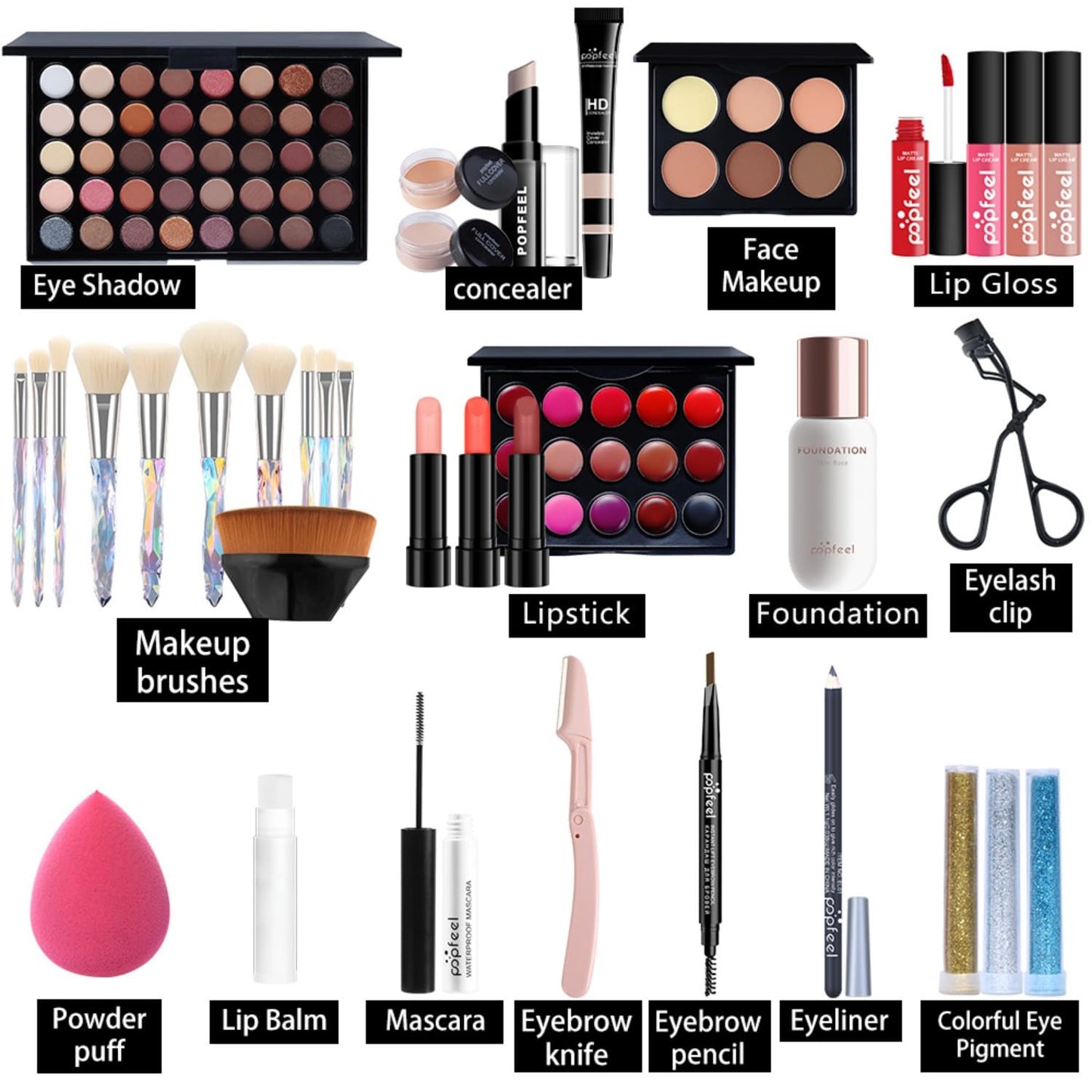 MAEPEOR All In One Makeup Kit 36PCS Makeup Kit for Women Full Kit Multi-Purpose Makeup Set for Beginners or Pros (KIT014C)