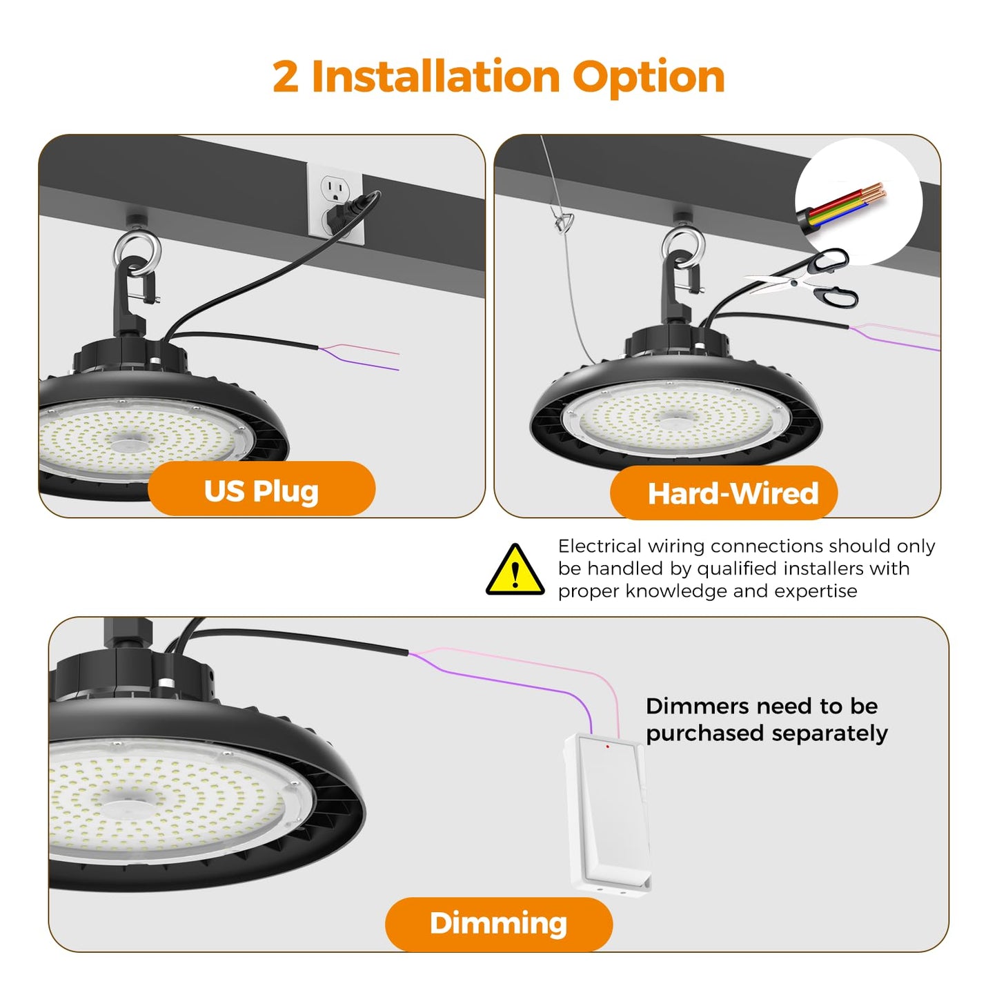 High Bay Lights Led Ufo Light 240W Led Shop Lights 6000K Ip65 Commercial Bay Lighting Fixture 43200 Lm Super Bright  5Ft Cable Plug & Play For Warehouse Factory Garage Workshop Barn 12 Pack