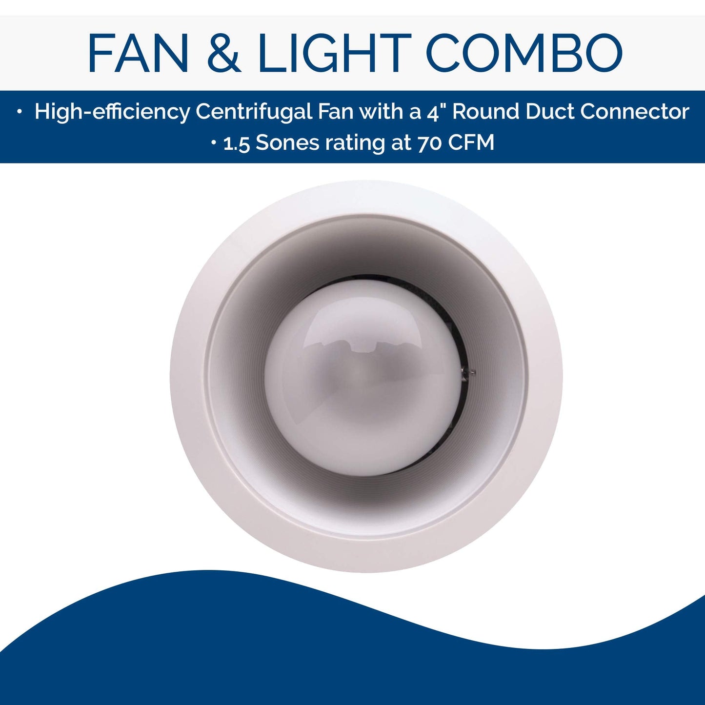 Broan-NuTone 744LED Recessed Light Ventilation Fan with LED, ENERGY STAR Certified, 70 CFM, 1.5 Sones, White