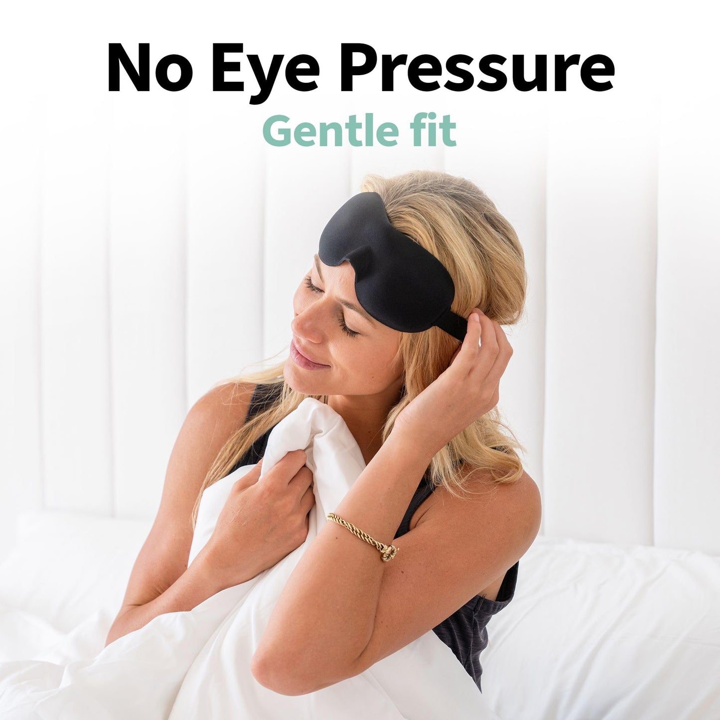 Nidra Contoured Sleep Mask for Men Women – Zero Pressure Fit, Light Blocking Eye Shade for Side Sleeping & Travel – Black, Small Size