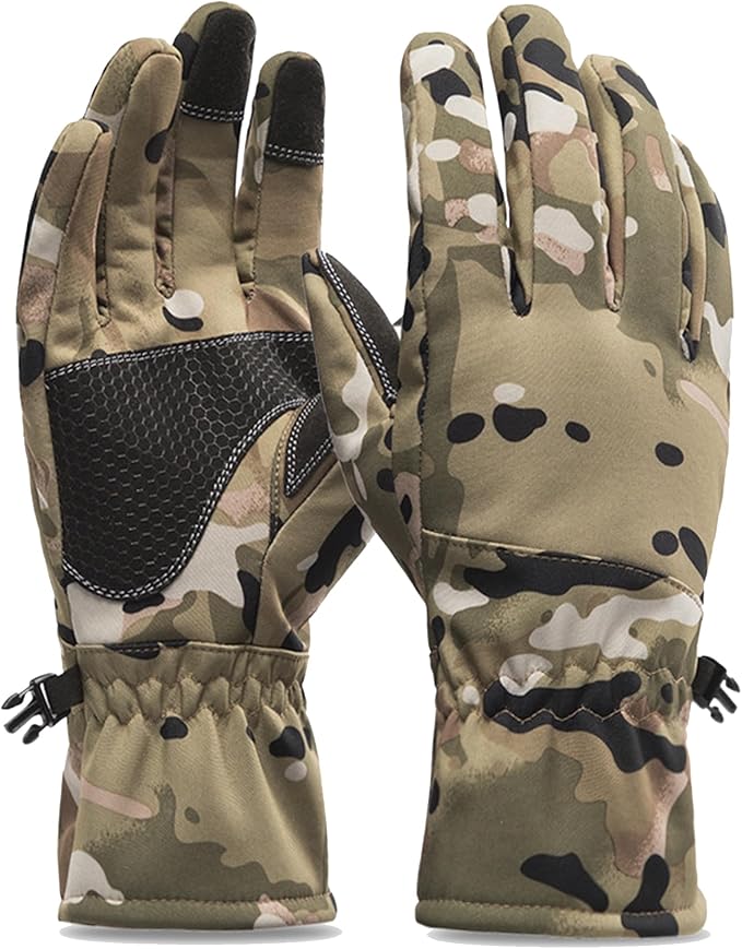CLeemuziN Men Winter Cold Weather Gloves Water-Repellent Windproof Ski-Snow-Gloves-Mittens Camo/Solid Thermal-lined-Mittens